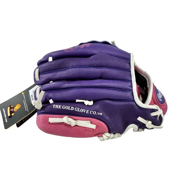 Rawlings 10 Inch Highlight Leather Tee Ball Glove HFP10PPW Purple Pink New - Picture 4 of 10